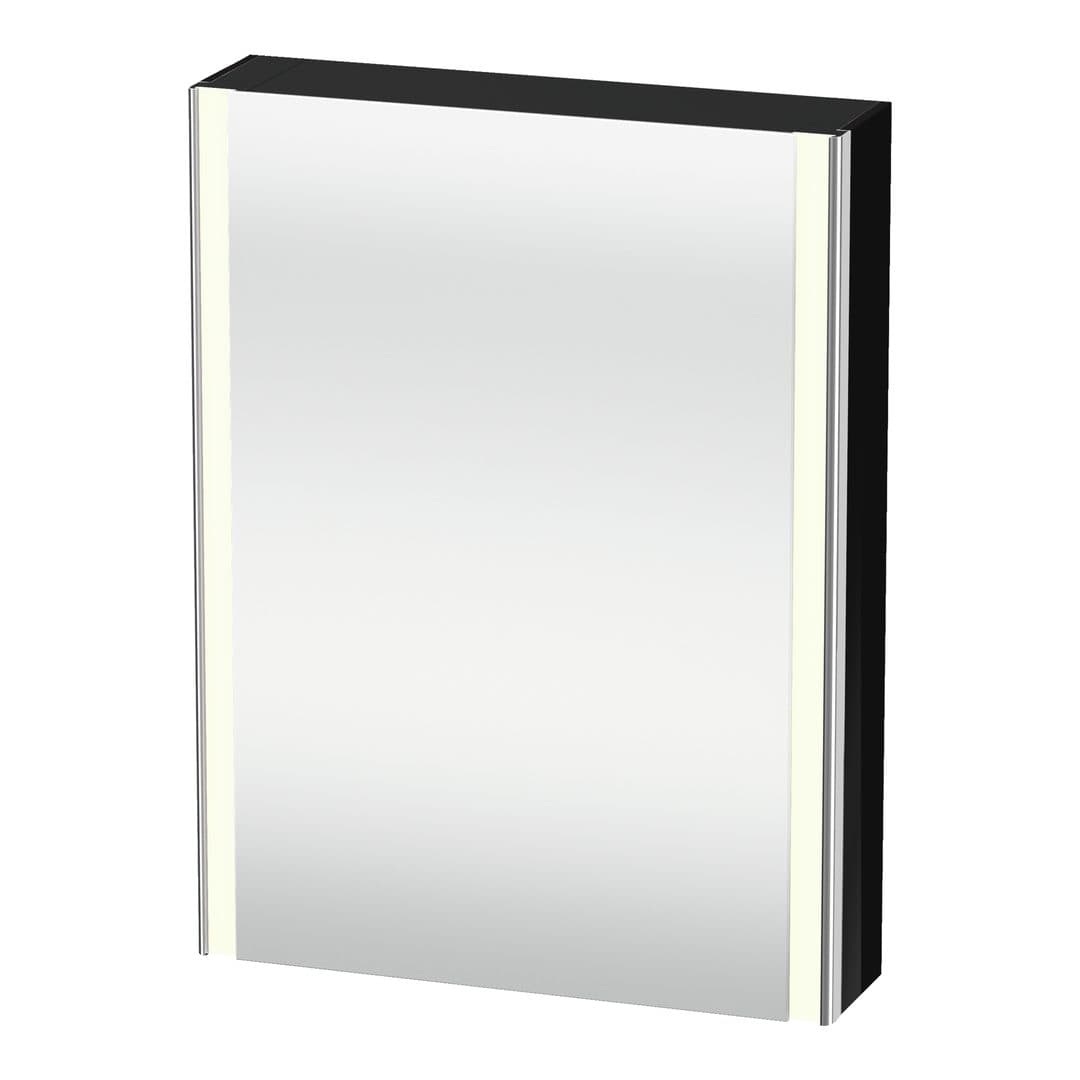 Duravit XSquare – Καθρέπτης Μπάνιου – 600×800 mm, καθρεπτοντούλαπο, 1 πόρτα, δεξιά, με φωτισμό LED – Black (XS7111R40406000)