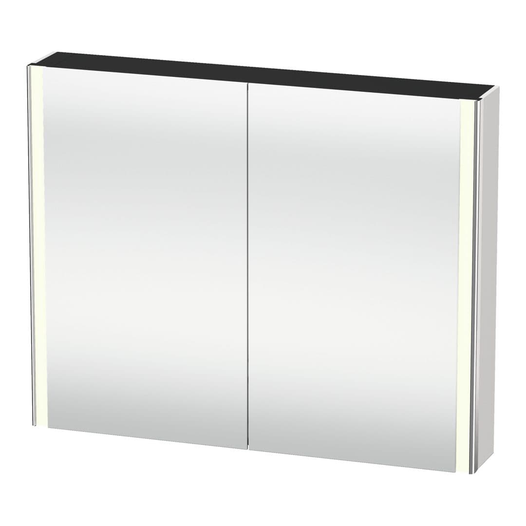 Duravit XSquare – Καθρέπτης Μπάνιου – 1000×800 mm, καθρεπτοντούλαπο, 2 πόρτες, με φωτισμό LED, Socket – White (XS7113036360000)