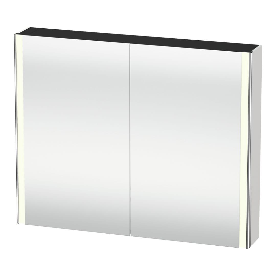 Duravit XSquare – Καθρέπτης Μπάνιου – 1000×800 mm, καθρεπτοντούλαπο, 2 πόρτες, με φωτισμό LED, Socket – White (XS7113085850000)
