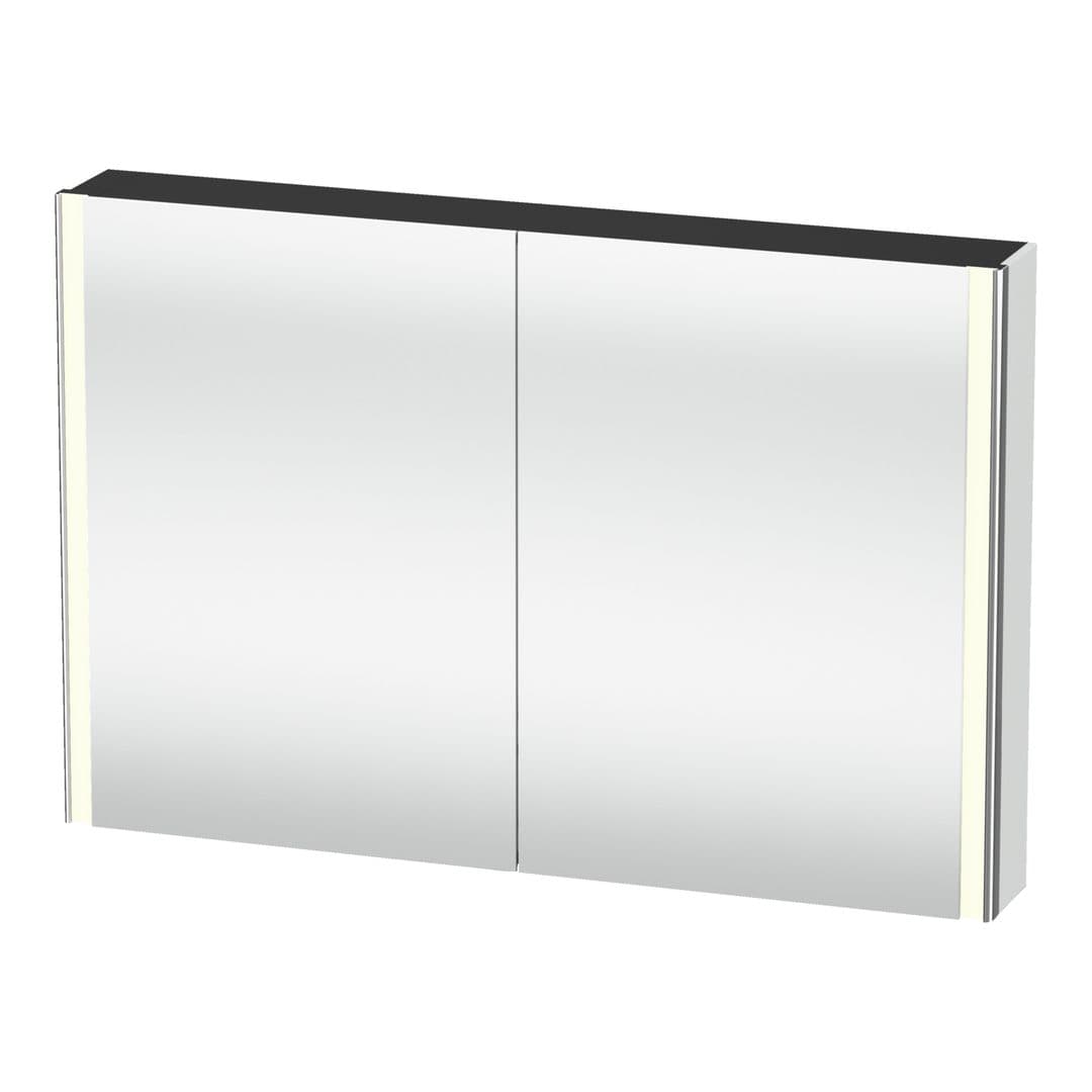 Duravit XSquare – Καθρέπτης Μπάνιου – 1200×800 mm, καθρεπτοντούλαπο, 2 πόρτες, με φωτισμό LED, Socket – White (XS7114084840000)
