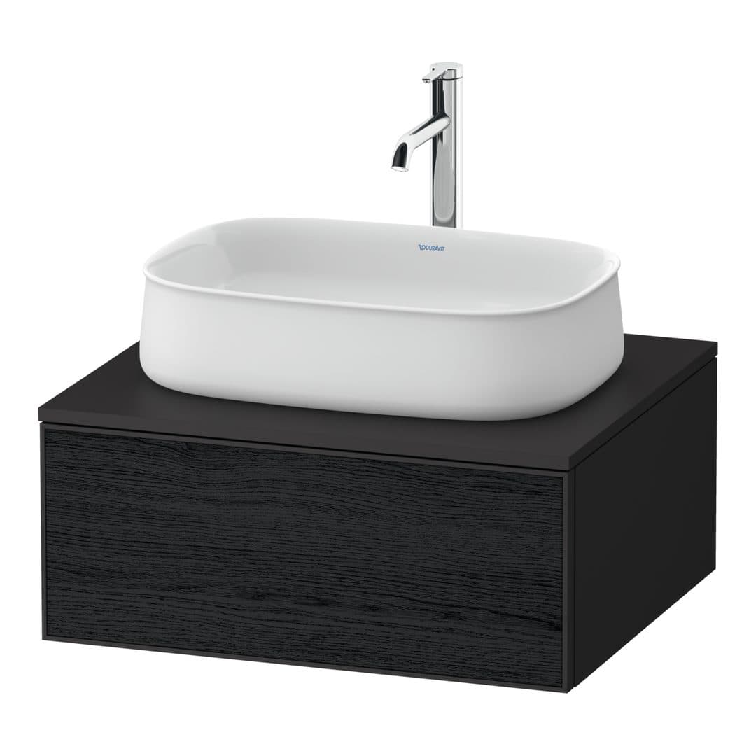 Duravit Zencha – Έπιπλο Νιπτήρα – 650 mm, για κονσόλα, 1 συρτάρι, νιπτήρας κέντρο, σώμα Graphite Super Matt – Black oak Matt, Decor (ZE4810016800000)