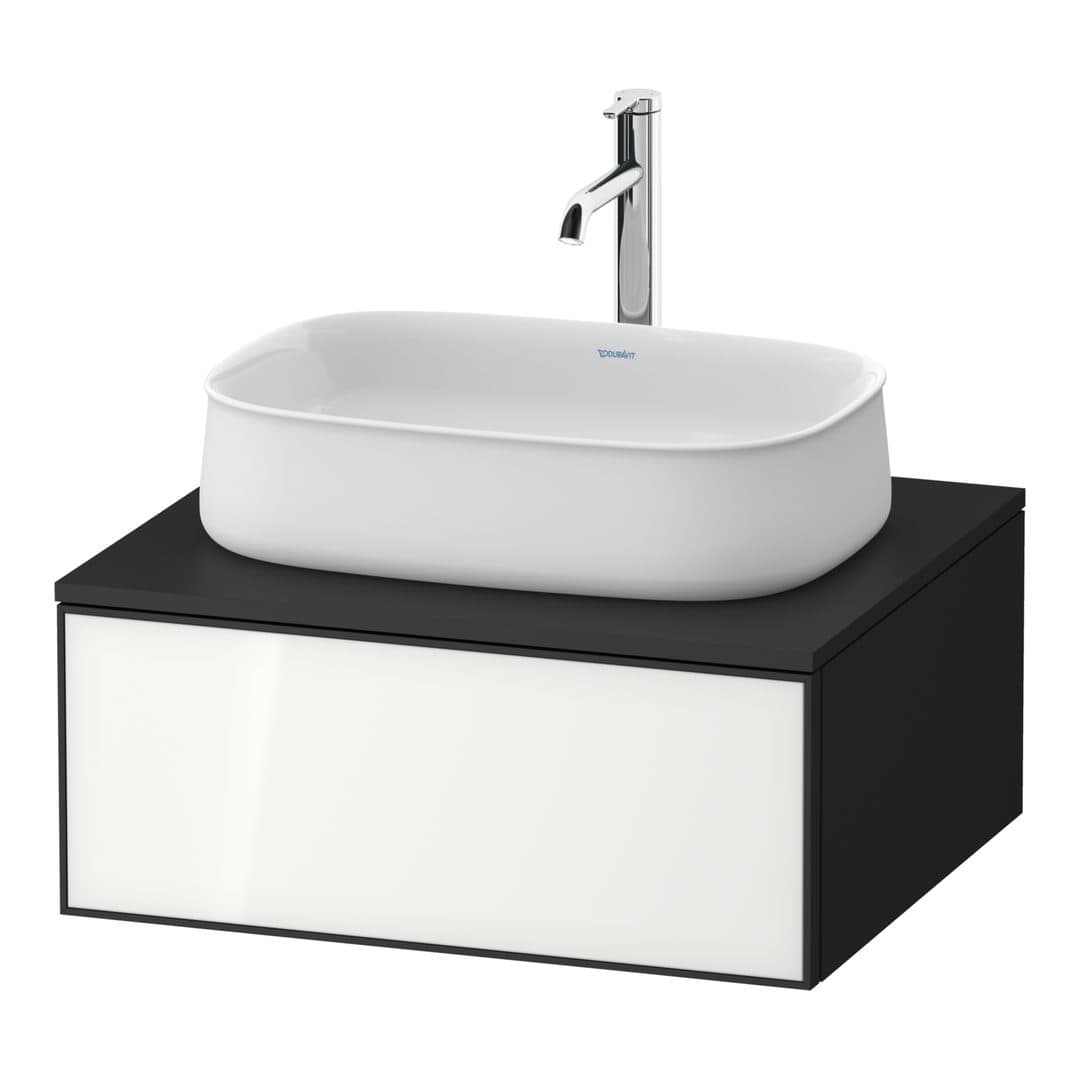 Duravit Zencha – Έπιπλο Νιπτήρα – 650 mm, για κονσόλα, 1 συρτάρι, νιπτήρας κέντρο, σώμα Graphite Super Matt – White, Glass (ZE4810064800000)