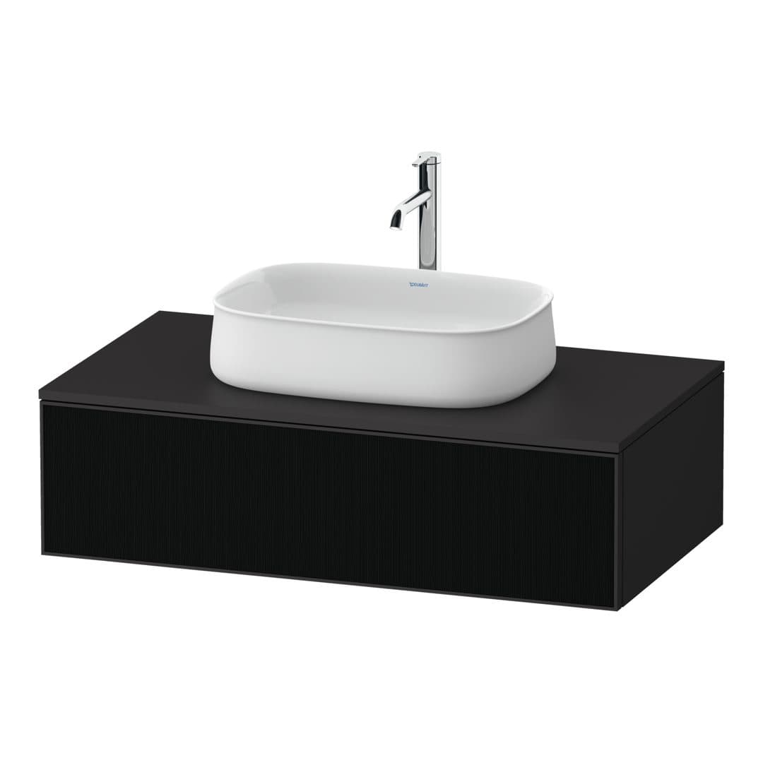 Duravit Zencha – Έπιπλο Νιπτήρα – 1000 mm, για κονσόλα, 1 συρτάρι, νιπτήρας κέντρο, σώμα Graphite Super Matt – Black line structure, Glass (ZE4811063800000)