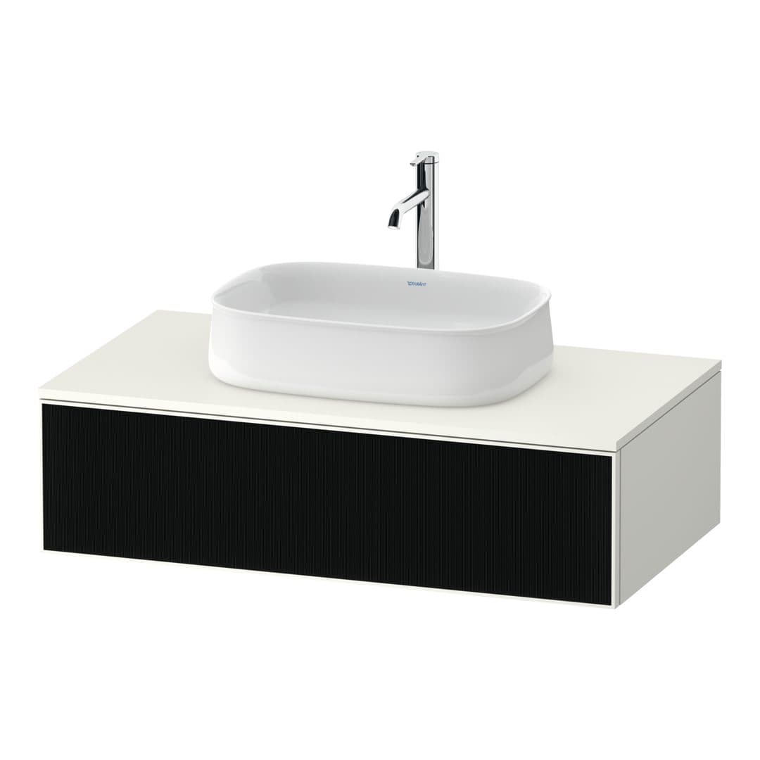 Duravit Zencha – Έπιπλο Νιπτήρα – 1000 mm, για κονσόλα, 1 συρτάρι, νιπτήρας κέντρο, σώμα White Super Matt – Black line structure, Glass (ZE4811063840000)