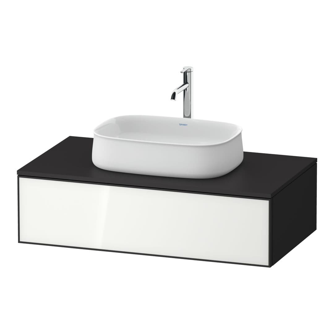 Duravit Zencha – Έπιπλο Νιπτήρα – 1000 mm, για κονσόλα, 1 συρτάρι, νιπτήρας κέντρο, σώμα Graphite Super Matt – White, Glass (ZE4811064800000)