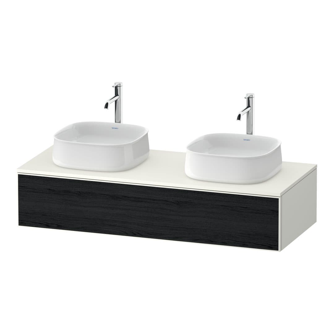 Duravit Zencha – Έπιπλο Νιπτήρα – 1300 mm, για κονσόλα, 1 συρτάρι, σώμα White Super Matt – Black oak Matt, Decor (ZE4813B16840000)