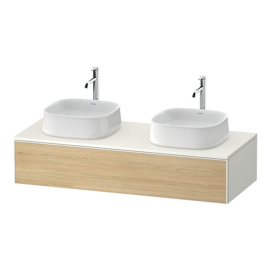 Duravit Zencha – Έπιπλο Νιπτήρα – 1300 mm, για κονσόλα, 1 συρτάρι, σώμα White Super Matt – Natural oak, Decor (ZE4813B30840000)