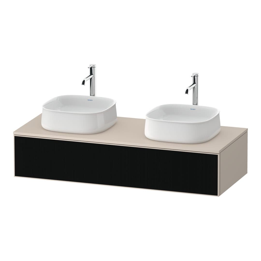 Duravit Zencha – Έπιπλο Νιπτήρα – 1300 mm, για κονσόλα, 1 συρτάρι, σώμα Taupe Super Matt – Black line structure, Glass (ZE4813B63830000)