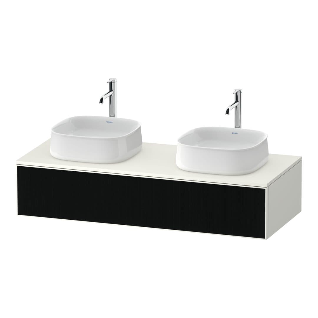 Duravit Zencha – Έπιπλο Νιπτήρα – 1300 mm, για κονσόλα, 1 συρτάρι, σώμα White Super Matt – Black line structure, Glass (ZE4813B63840000)