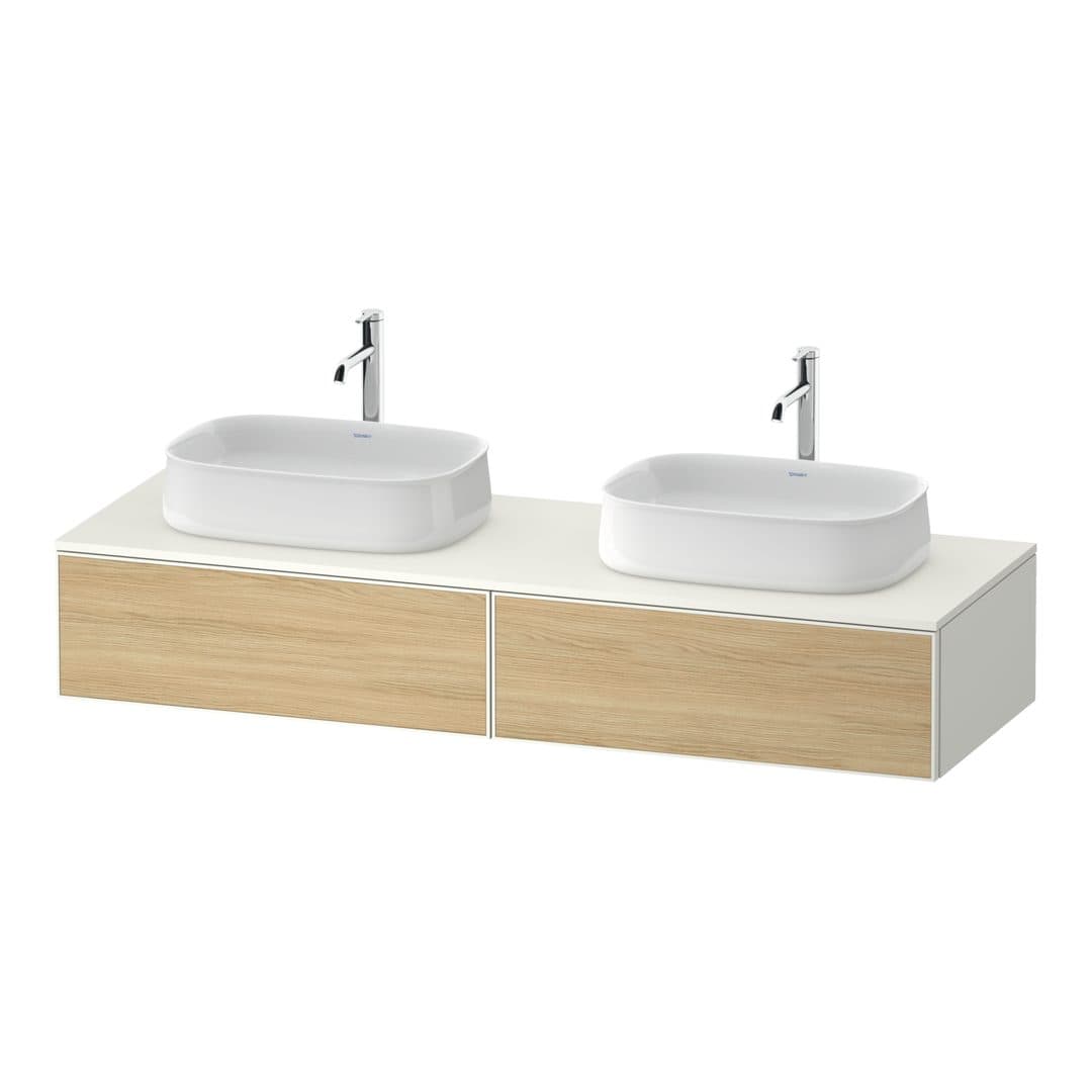 Duravit Zencha – Έπιπλο Νιπτήρα – 1600 mm, για κονσόλα, 2 συρτάρια, σώμα White Super Matt – Natural oak, Decor (ZE4815B30840000)