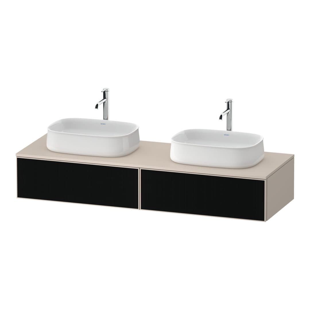Duravit Zencha – Έπιπλο Νιπτήρα – 1600 mm, για κονσόλα, 2 συρτάρια, σώμα Taupe Super Matt – Black line structure, Glass (ZE4815B63830000)