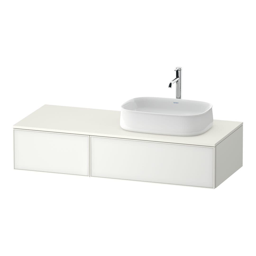 Duravit Zencha – Έπιπλο Νιπτήρα – 1300 mm, για κονσόλα, 2 συρτάρια, νιπτήρας δεξιά, 1300 x 550 x 281 mm – White, Glass (ZE4817064840000)