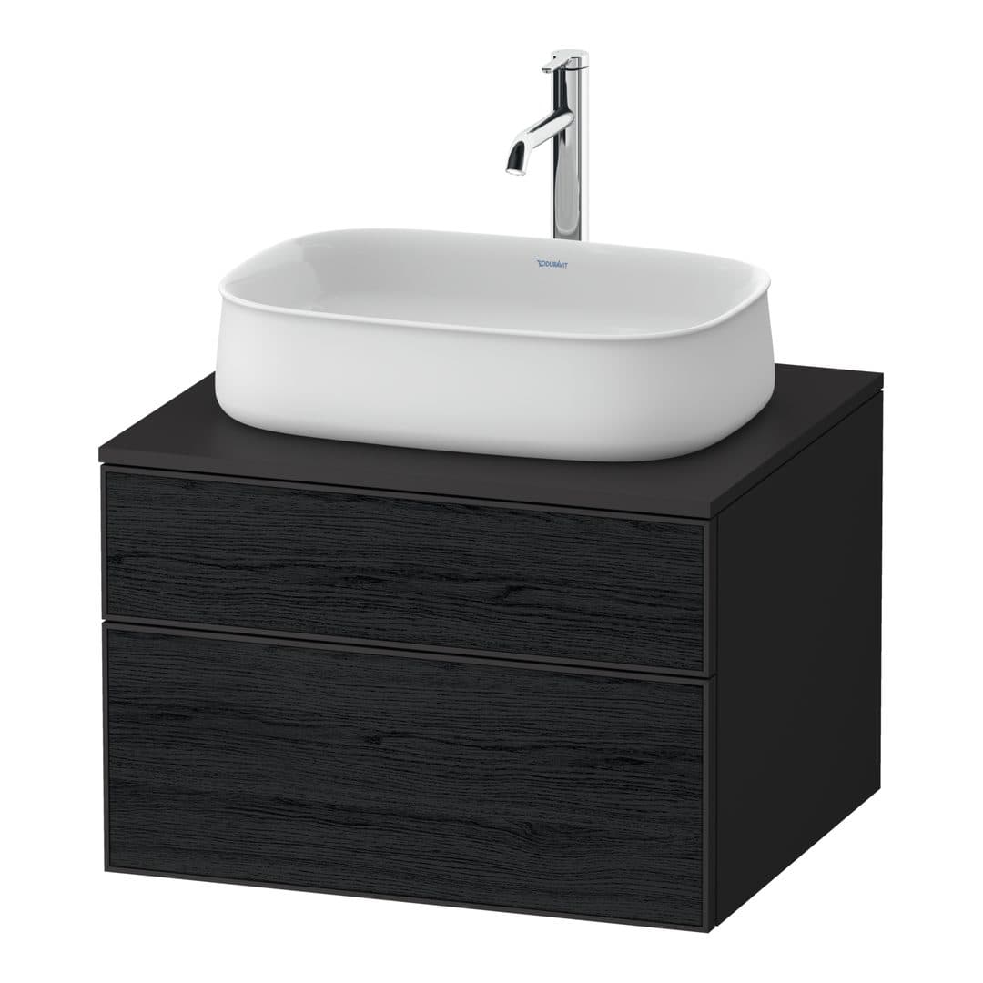Duravit Zencha – Έπιπλο Νιπτήρα – 650 mm, για κονσόλα, 2 συρτάρια, νιπτήρας κέντρο, σώμα Graphite Super Matt – Black oak Matt, Decor (ZE4820016800000)
