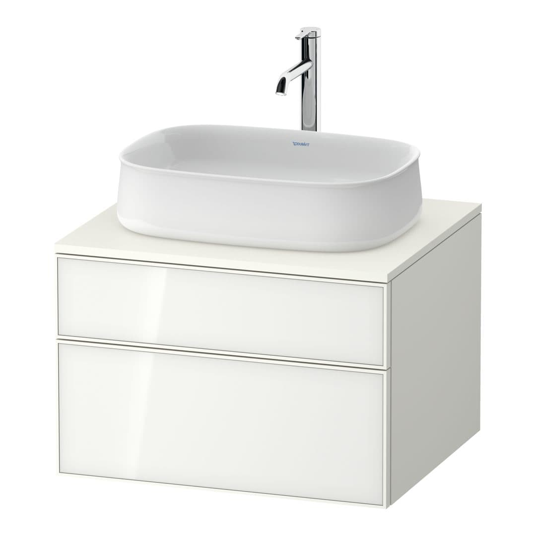 Duravit Zencha – Έπιπλο Νιπτήρα – 650 mm, για κονσόλα, 2 συρτάρια, νιπτήρας κέντρο – White, Glass (ZE4820064840000)