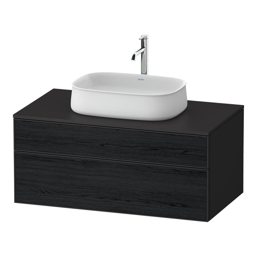 Duravit Zencha – Έπιπλο Νιπτήρα – 1000 mm, για κονσόλα, 2 συρτάρια, νιπτήρας κέντρο, σώμα Graphite Super Matt – Black oak Matt, Decor (ZE4821016800000)