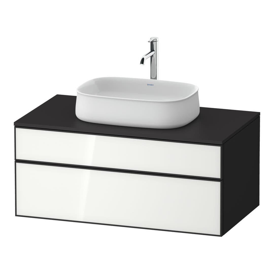 Duravit Zencha – Έπιπλο Νιπτήρα – 1000 mm, για κονσόλα, 2 συρτάρια, νιπτήρας κέντρο, σώμα Graphite Super Matt – White, Glass (ZE4821064800000)