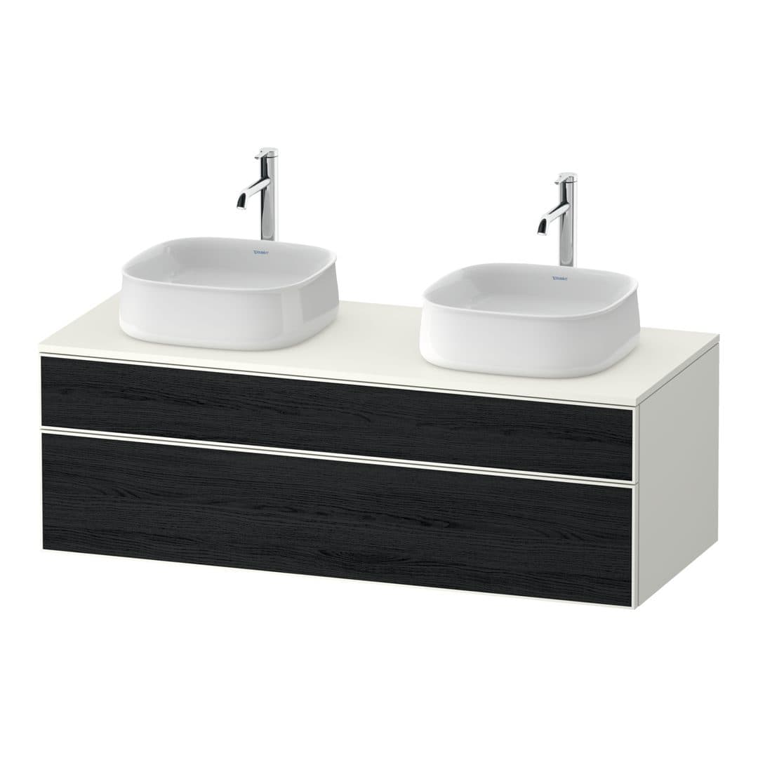 Duravit Zencha – Έπιπλο Νιπτήρα – 1300 mm, για κονσόλα, 2 συρτάρια, σώμα White Super Matt – Black oak Matt, Decor (ZE4823B16840000)