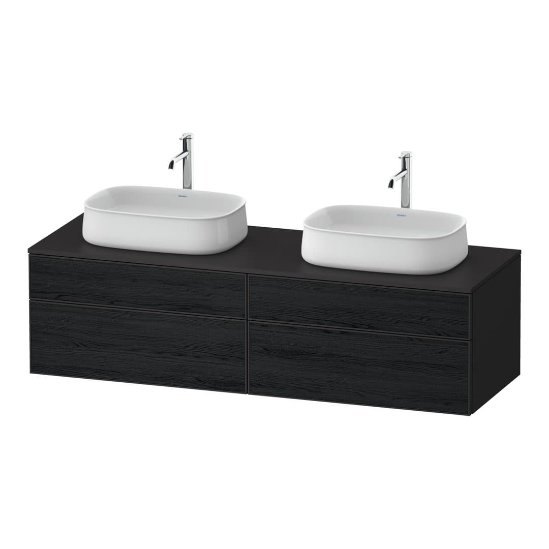 Duravit Zencha – Έπιπλο Νιπτήρα – 1600 mm, για κονσόλα, 4 συρτάρια, σώμα Graphite Super Matt – Black oak Matt, Decor (ZE4825B16800000)
