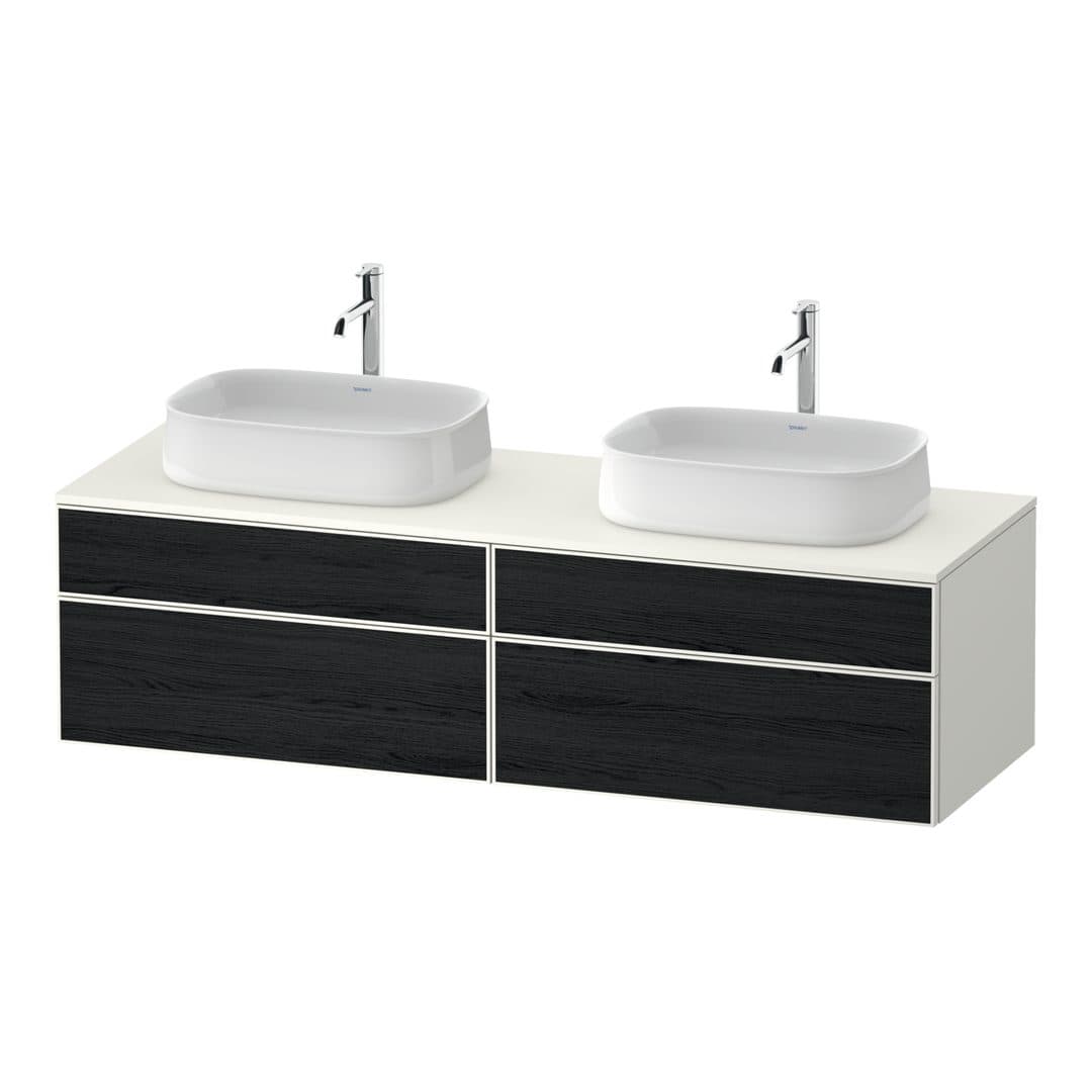 Duravit Zencha – Έπιπλο Νιπτήρα – 1600 mm, για κονσόλα, 4 συρτάρια, σώμα White Super Matt – Black oak Matt, Decor (ZE4825B16840000)