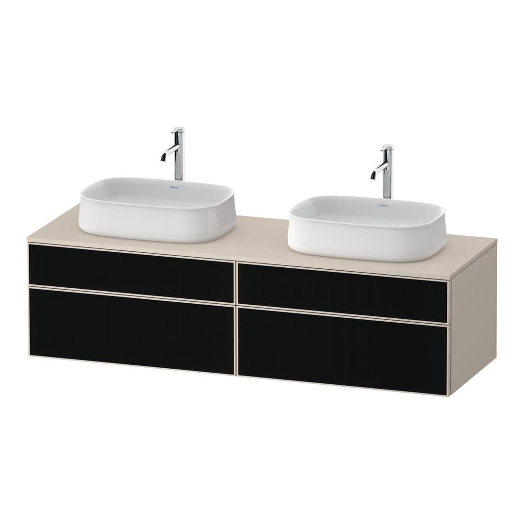 Duravit Zencha – Έπιπλο Νιπτήρα – 1600 mm, για κονσόλα, 4 συρτάρια, σώμα Taupe Super Matt – Black line structure, Glass (ZE4825B63830000)