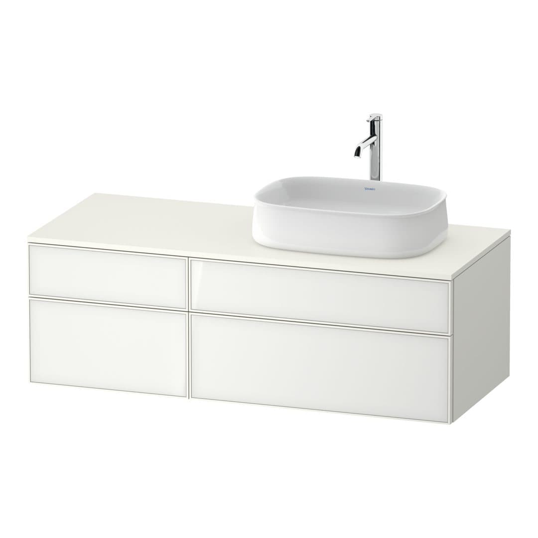 Duravit Zencha – Έπιπλο Νιπτήρα – 1300 mm, για κονσόλα, 4 συρτάρια, νιπτήρας δεξιά – White, Glass (ZE4827064840000)