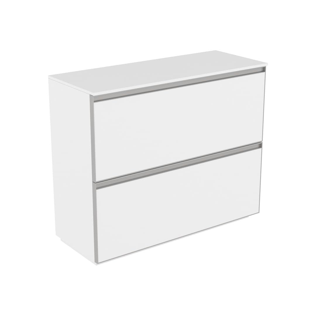 Flaminia CUBIKA 37 – H 78.5 – Έπιπλο Νιπτήρα – Free standing vanity unit 95 cm – Matt White (CKD750)
