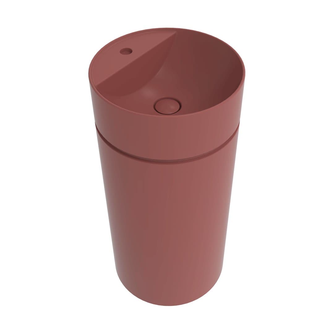 Flaminia MONOTWIN SLIM – Νιπτήρας Επιδαπέδιος – Column basin – wall drain and tap ledge – Uva Matt (MTR42PUV)