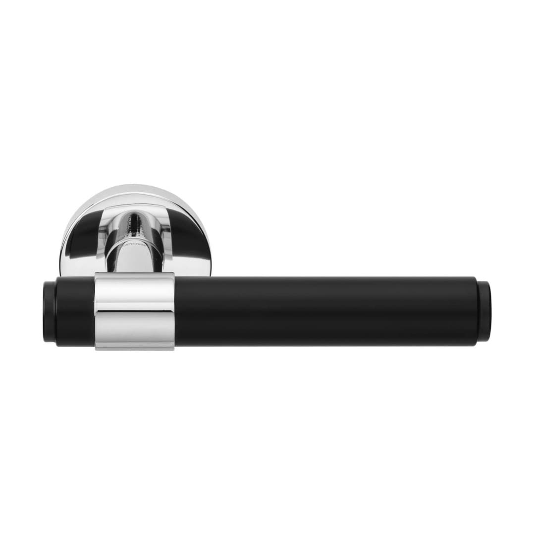 Forme Viva – Πόμολο Πόρτας Ροζέτα – Round rosette Fixa – Polished Chrome + Matt Black (A333-RFXT0-C08)