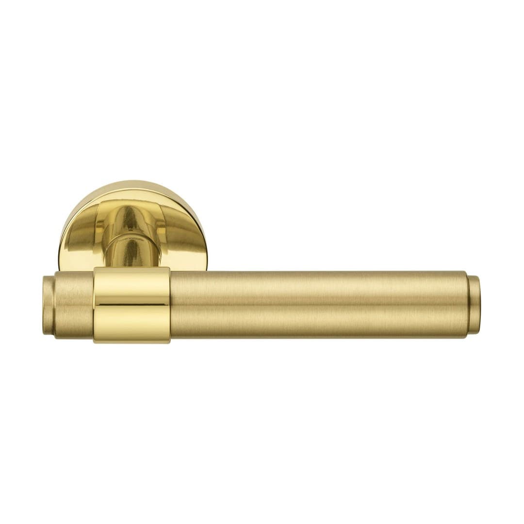 Forme Viva – Πόμολο Πόρτας Ροζέτα – Round rosette Fixa – Polished + Satin Brass (A333-RFXT0-L03)