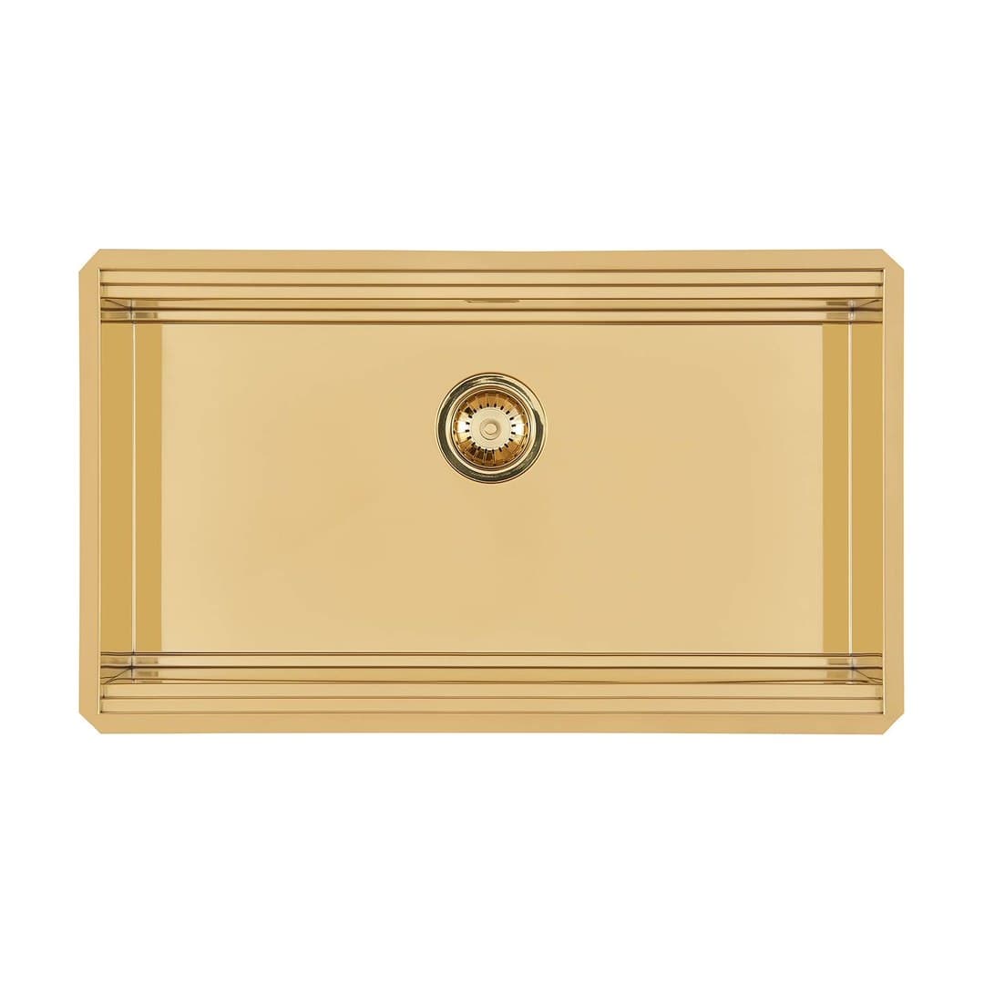 Foster Milanello Workstation – Νεροχύτης 1 Γούρνας – Υποκαθήμενος 790×466 mm – Gold (Brushed in line) (1034 859)