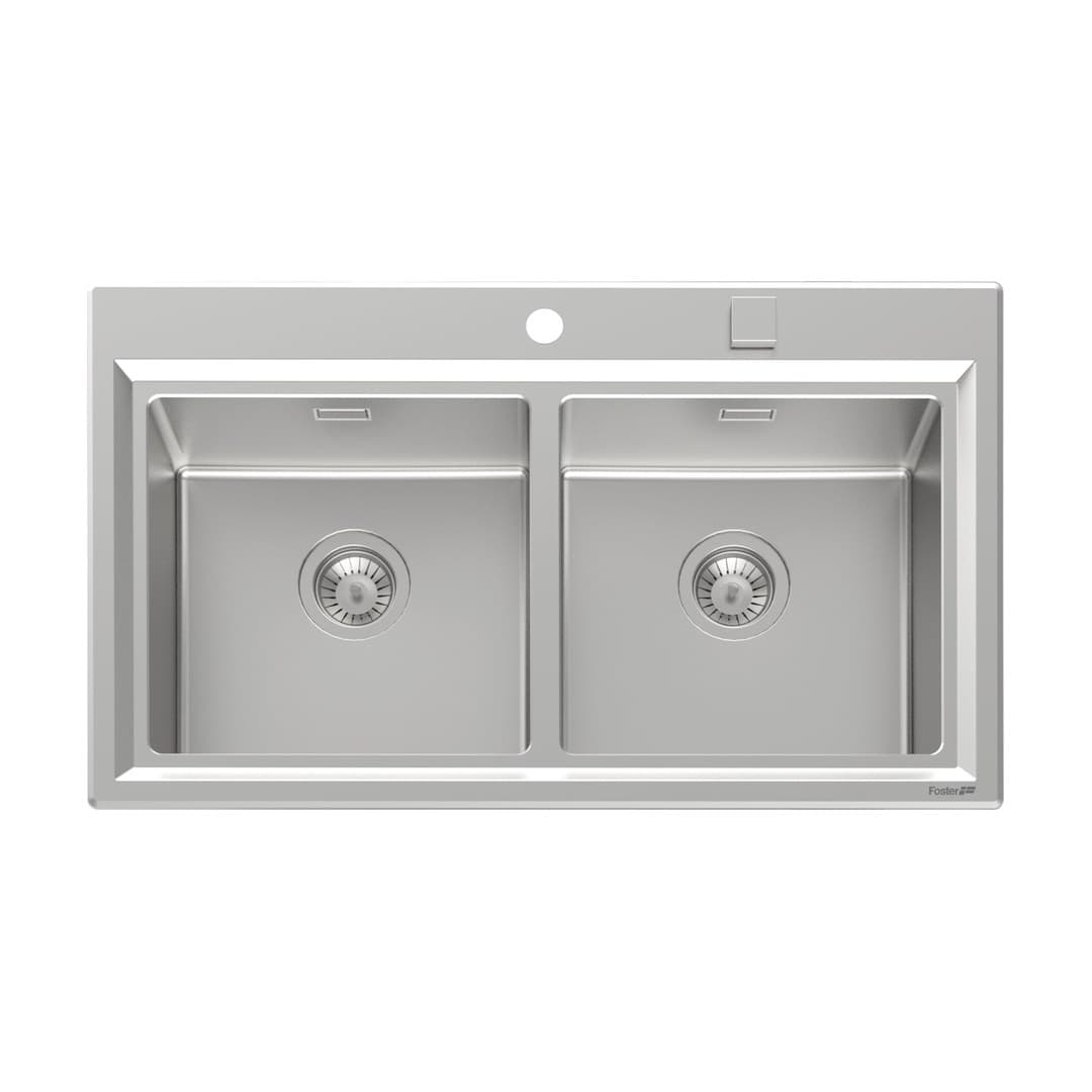 Foster Stripe – Νεροχύτης 2 Γουρνών – Stainless steel (Foster brushed) (4502 050)
