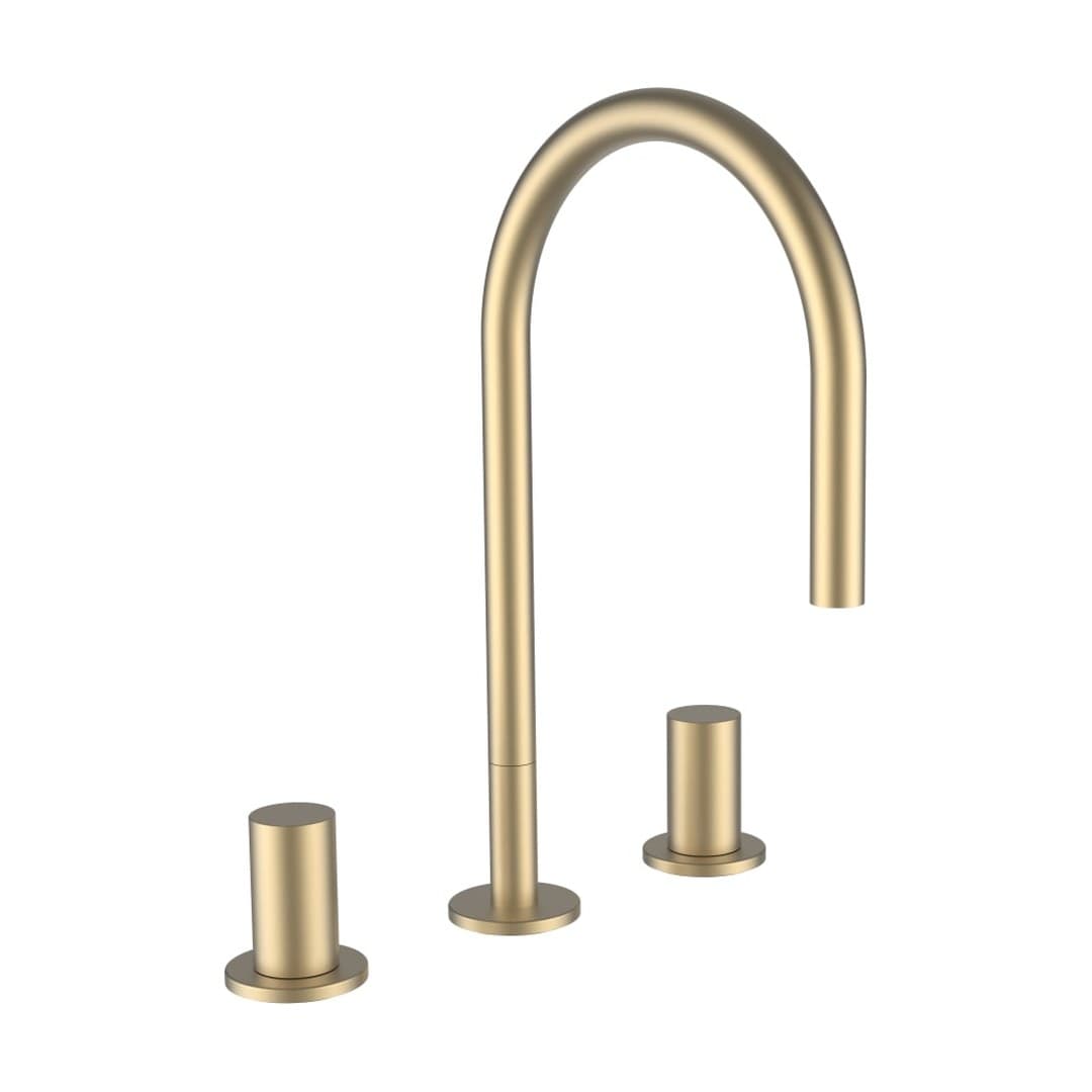 Laufen Kartell LAUFEN – Μπαταρία Νιπτήρα – προεξοχή 166 mm, 3 οπών, περιστρεφόμενο στόμιο, χωρίς βαλβίδα – PVD pale gold matt (H3123330832201)