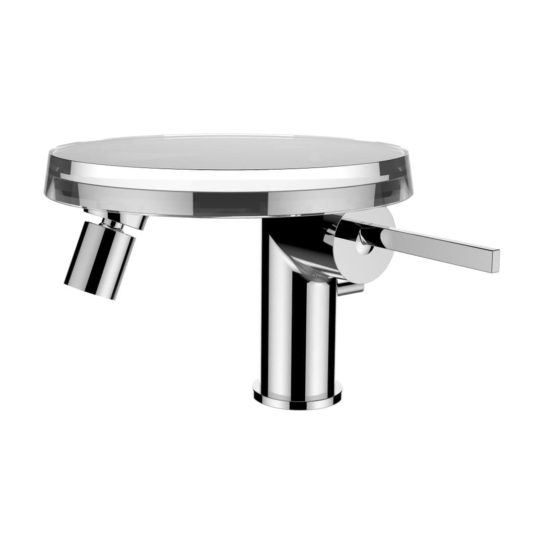 Laufen Kartell LAUFEN – Μπαταρία Μπιντέ – προεξοχή 125 mm, με μοχλό βαλβίδας, χωρίς βαλβίδα, με μπολ disc – Chrome (H3413310041131)