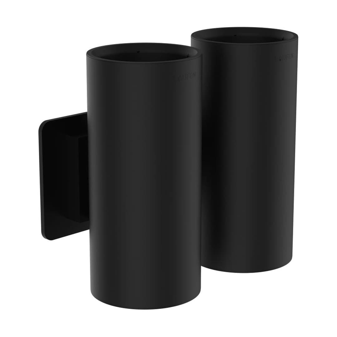Laufen NIARA – Ποτηροθήκη – 140×85 mm, διπλή – PVD Titanium black matt (H3820611630011)