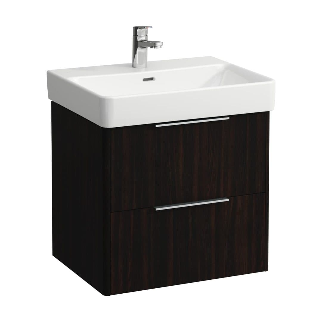 Laufen BASE – Έπιπλο Νιπτήρα – 570 mm, 2 συρτάρια, για νιπτήρα H810963 – Dark brown elm (H4022321102631)