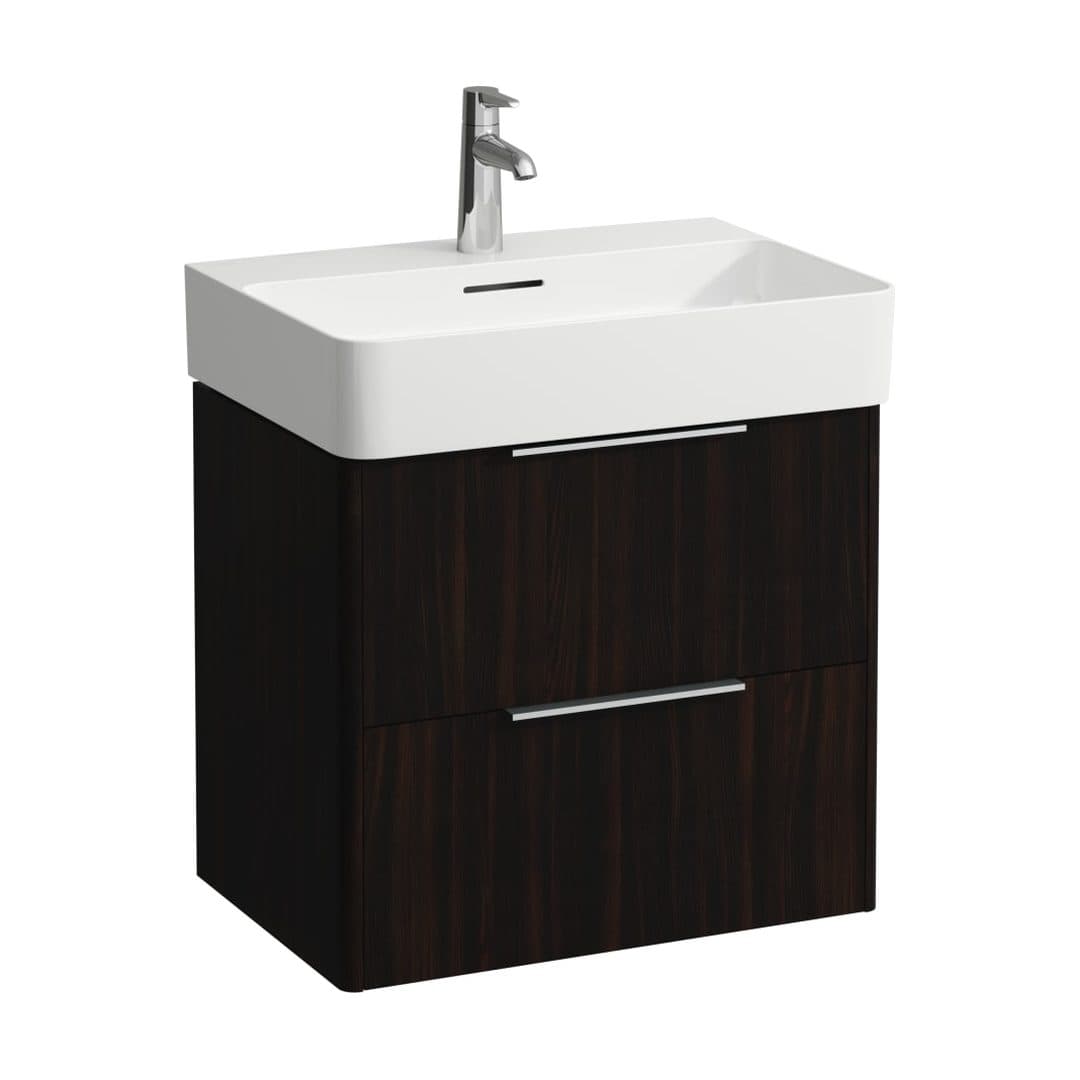 Laufen BASE – Έπιπλο Νιπτήρα – 585 mm, 2 συρτάρια – Dark brown elm (H4022521102631)