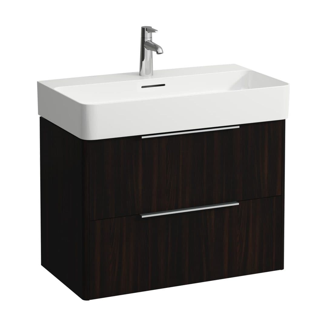 Laufen BASE – Έπιπλο Νιπτήρα – 735 mm, 2 συρτάρια – Dark brown elm (H4023521102631)
