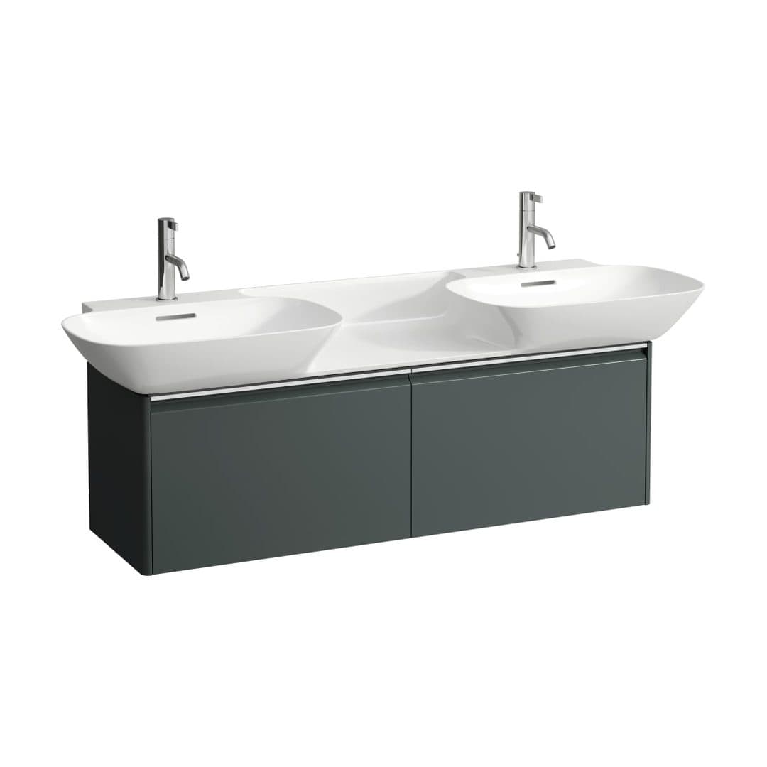 Laufen BASE – Έπιπλο Νιπτήρα – 1170 mm, 2 συρτάρια, λαβή ανοδιωμένου αλουμινίου – Traffic Grey (H4030151102661)