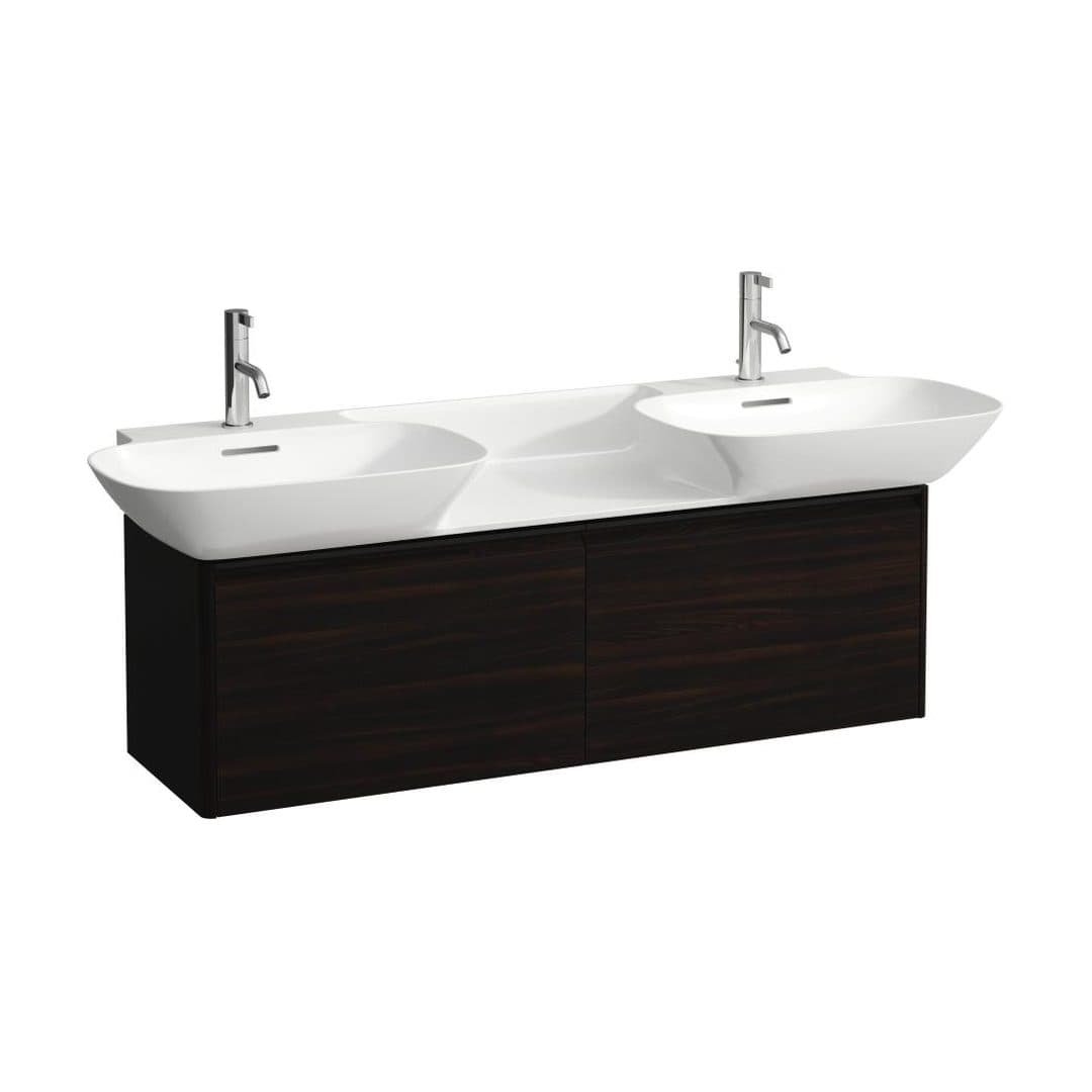 Laufen BASE – Έπιπλο Νιπτήρα – 1170 mm, 2 συρτάρια, μαύρη λαβή – Dark brown elm (H4030161102631)
