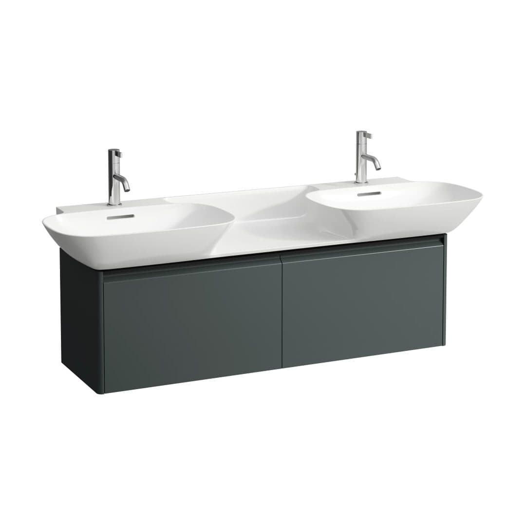 Laufen BASE – Έπιπλο Νιπτήρα – 1170 mm, 2 συρτάρια, μαύρη λαβή – Traffic Grey (H4030161102661)