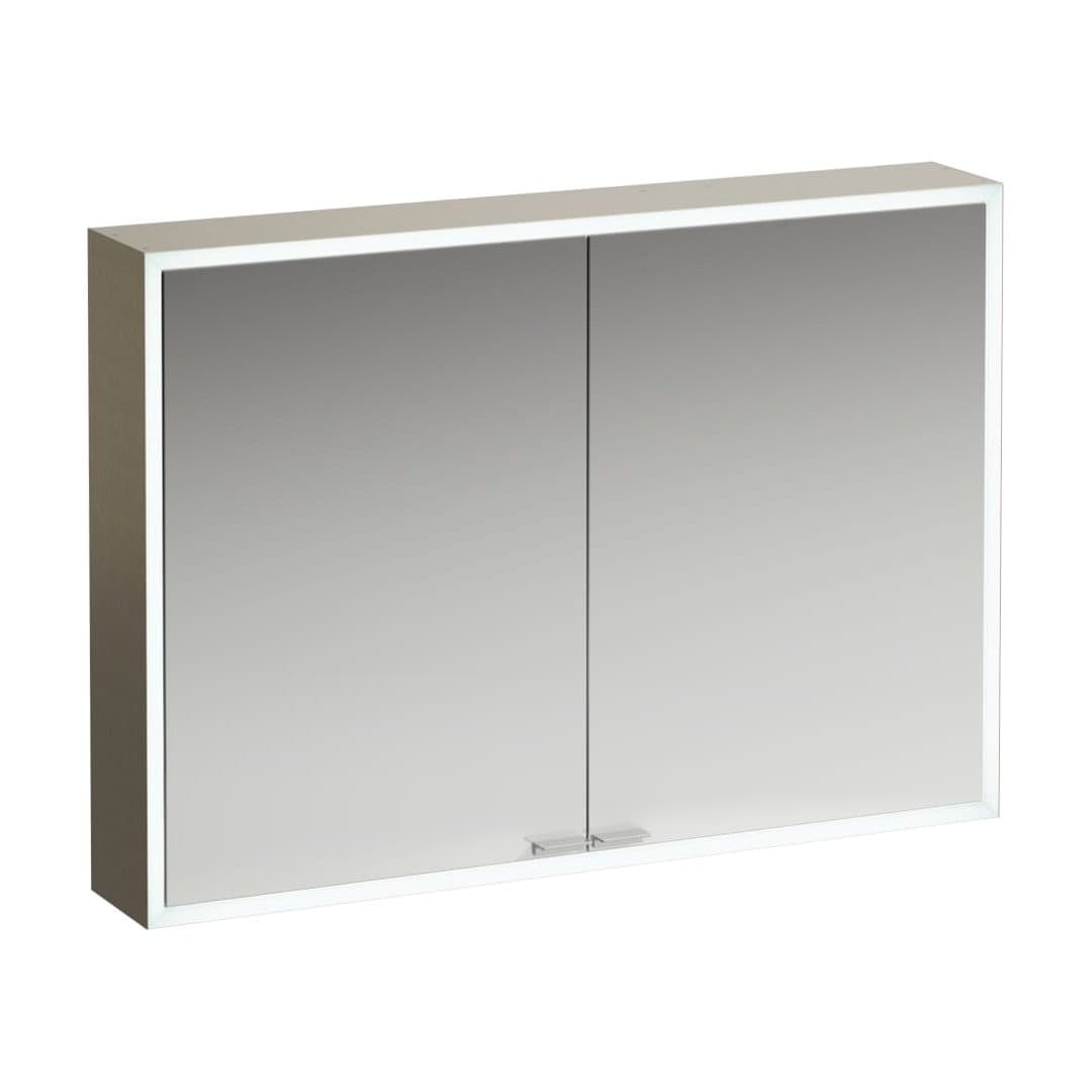 Laufen ILON – Καθρέπτης Μπάνιου – 1000 mm, 2 πόρτες, LED, πρίζα, USB – Stainless steel brushed (H4034429259281)