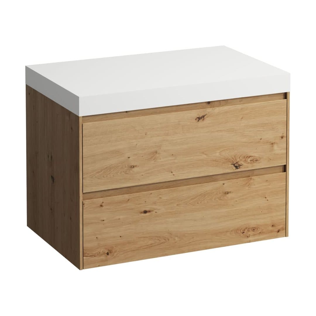 Laufen LANI – Ντουλάπι Μπάνιου – 785 mm, 2 συρτάρια, πάγκος White Matt, χωρίς άνοιγμα – Wild oak (H4045501122671)