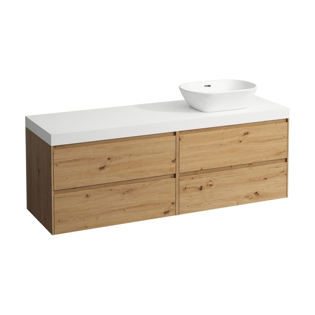 Laufen LANI – Έπιπλο Νιπτήρα – 1570 mm, 4 συρτάρια, πάγκος White Matt, άνοιγμα δεξιά – Wild oak (H4045931122671)