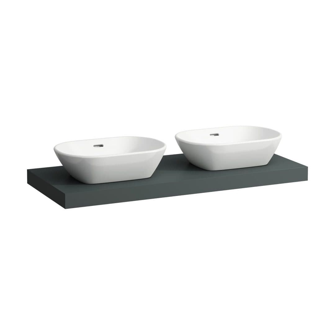 Laufen LANI – Πάγκος Νιπτήρα – 1185 mm, ανοίγματα αριστερά & δεξιά, πάχος 65 mm – Traffic Grey (H4046741122661)