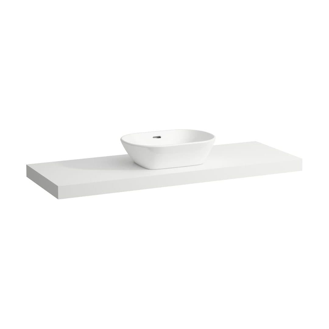 Laufen LANI – Πάγκος Νιπτήρα – 1370 mm, κεντρικό άνοιγμα, πάχος 65 mm – White Matt (H4046811122601)