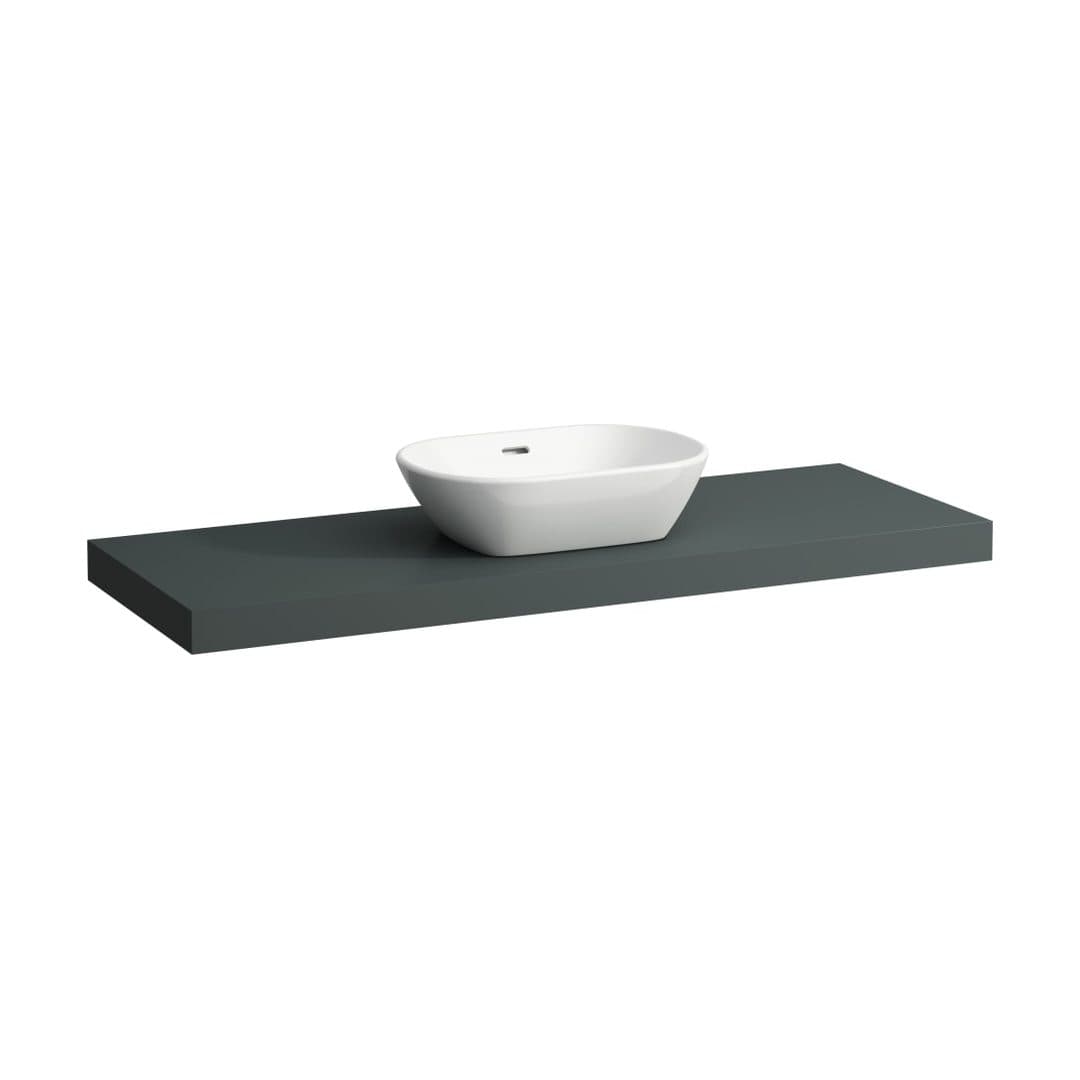 Laufen LANI – Πάγκος Νιπτήρα – 1370 mm, κεντρικό άνοιγμα, πάχος 65 mm – Traffic Grey (H4046811122661)