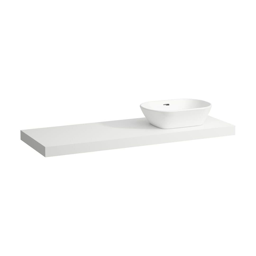 Laufen LANI – Πάγκος Νιπτήρα – 1370 mm, άνοιγμα δεξιά, πάχος 65 mm – White Matt (H4046831122601)