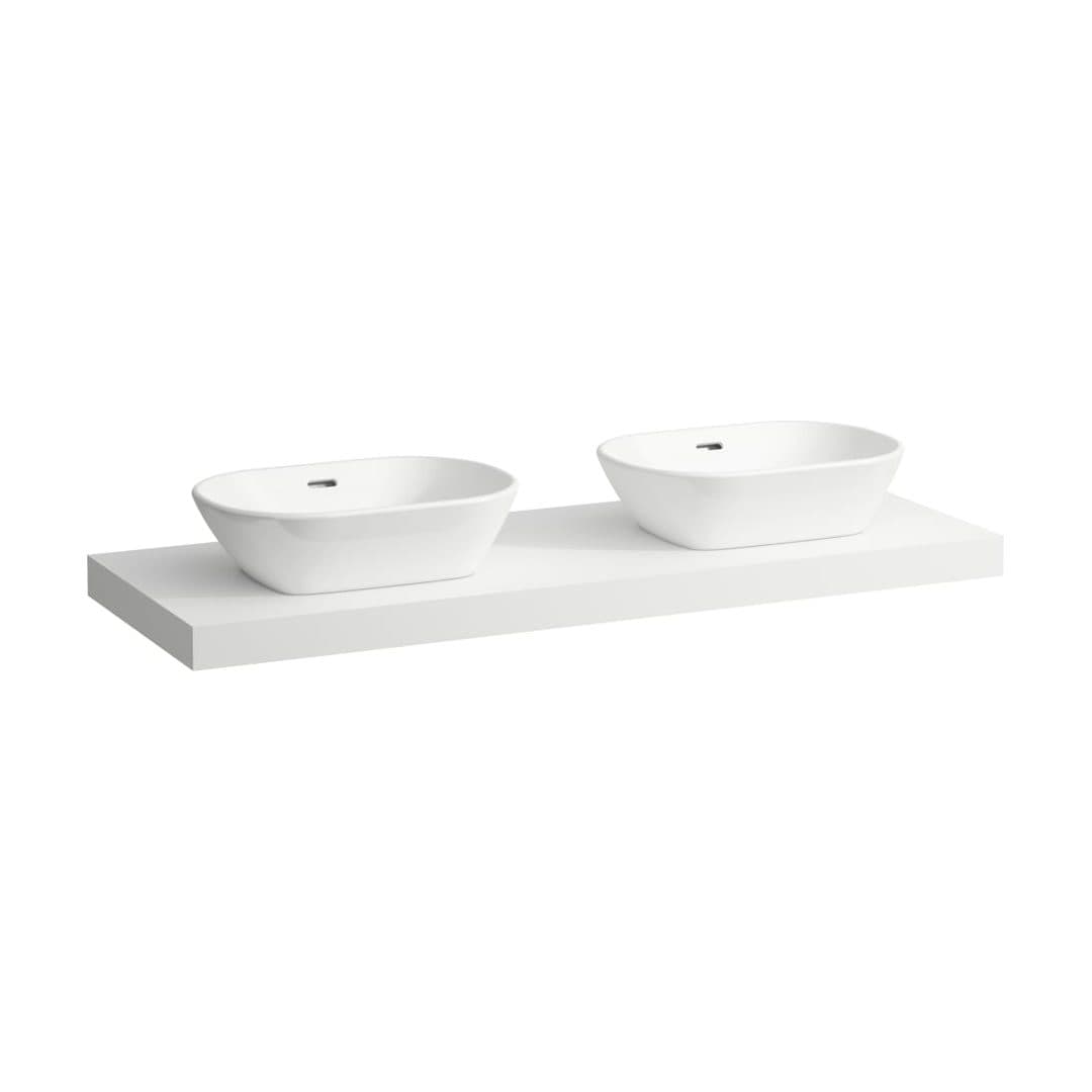 Laufen LANI – Πάγκος Νιπτήρα – 1370 mm, ανοίγματα αριστερά & δεξιά, πάχος 65 mm – White Matt (H4046841122601)