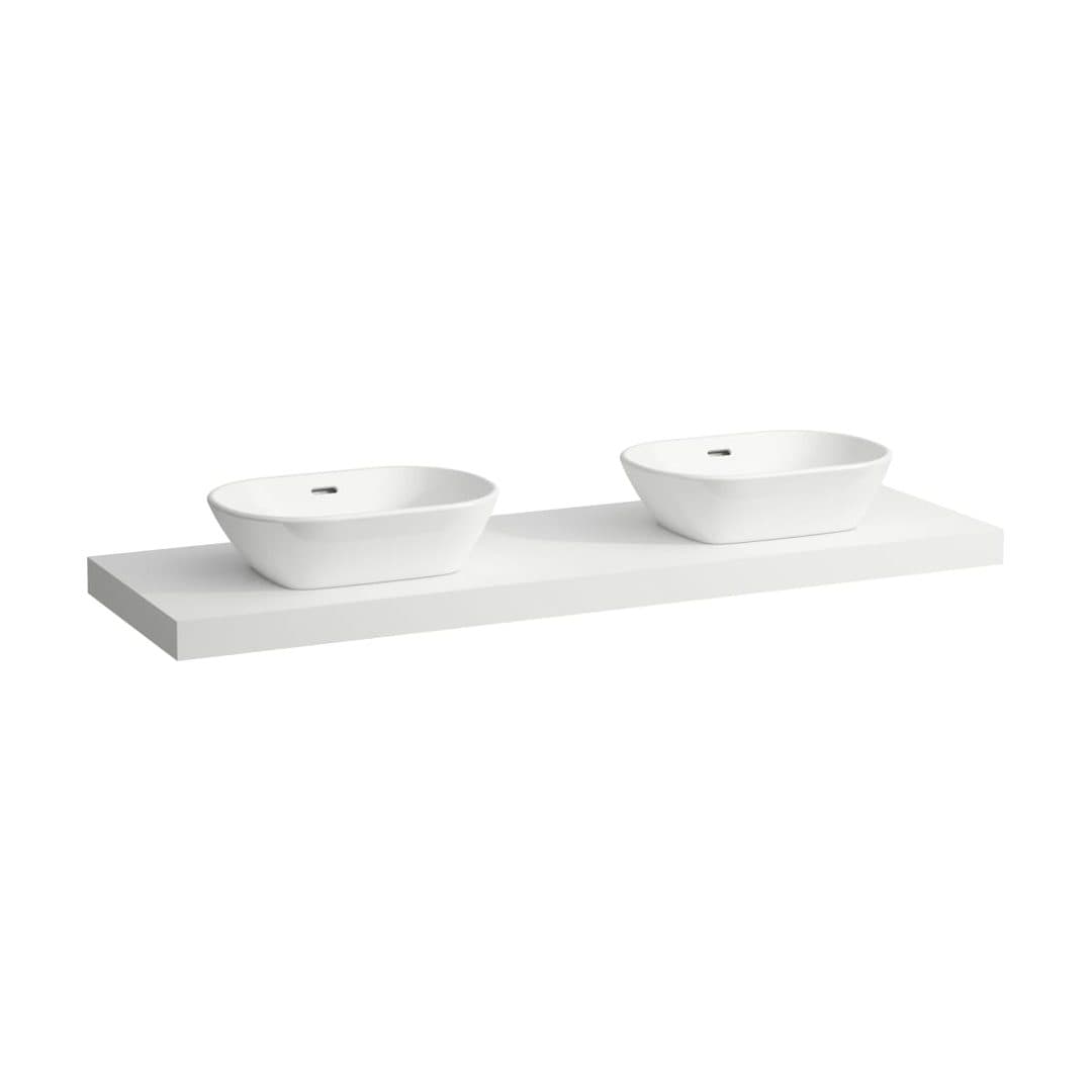 Laufen LANI – Πάγκος Νιπτήρα – 1570 mm, ανοίγματα αριστερά & δεξιά, πάχος 65 mm – White Matt (H4046941122601)