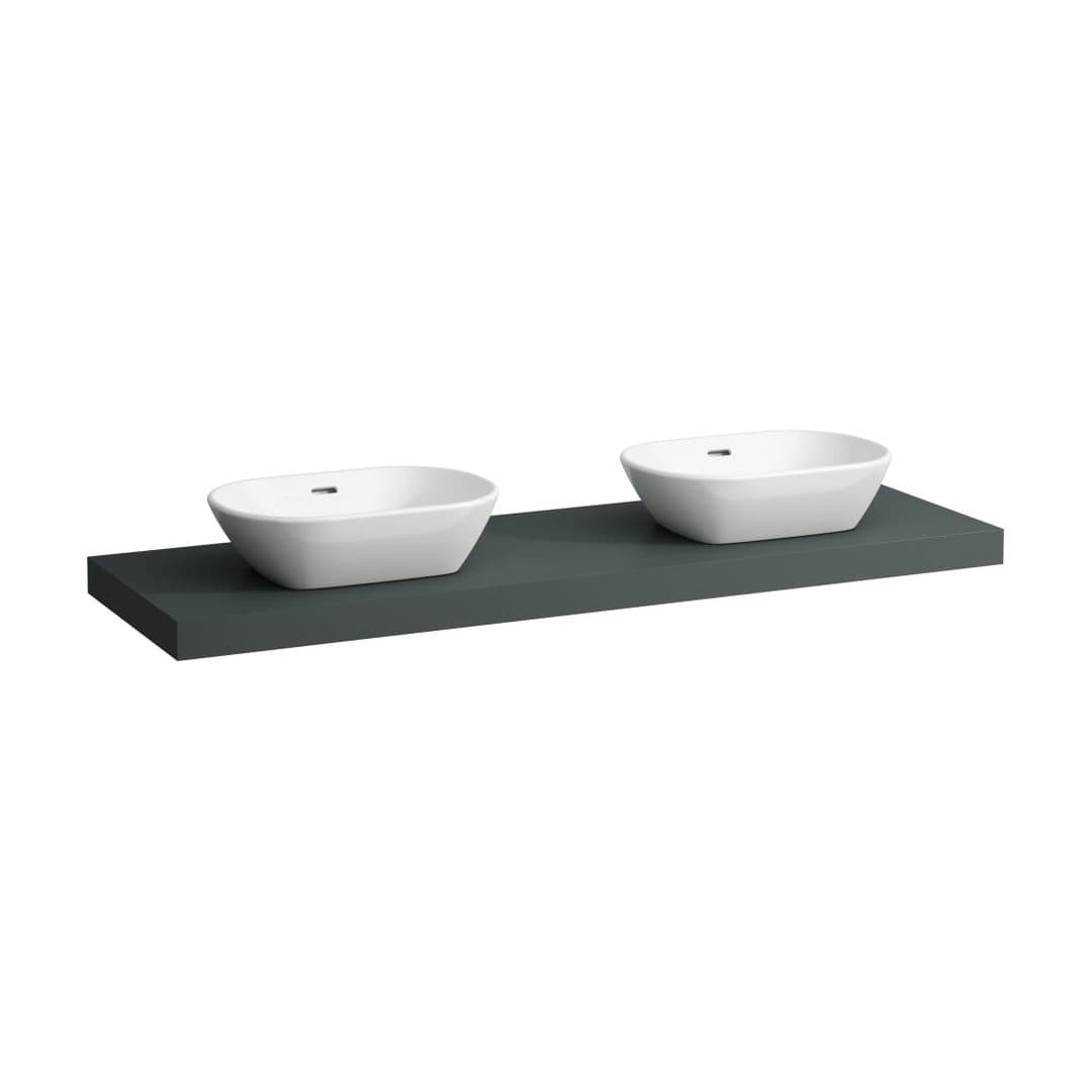 Laufen LANI – Πάγκος Νιπτήρα – 1570 mm, ανοίγματα αριστερά & δεξιά, πάχος 65 mm – Traffic Grey (H4046941122661)
